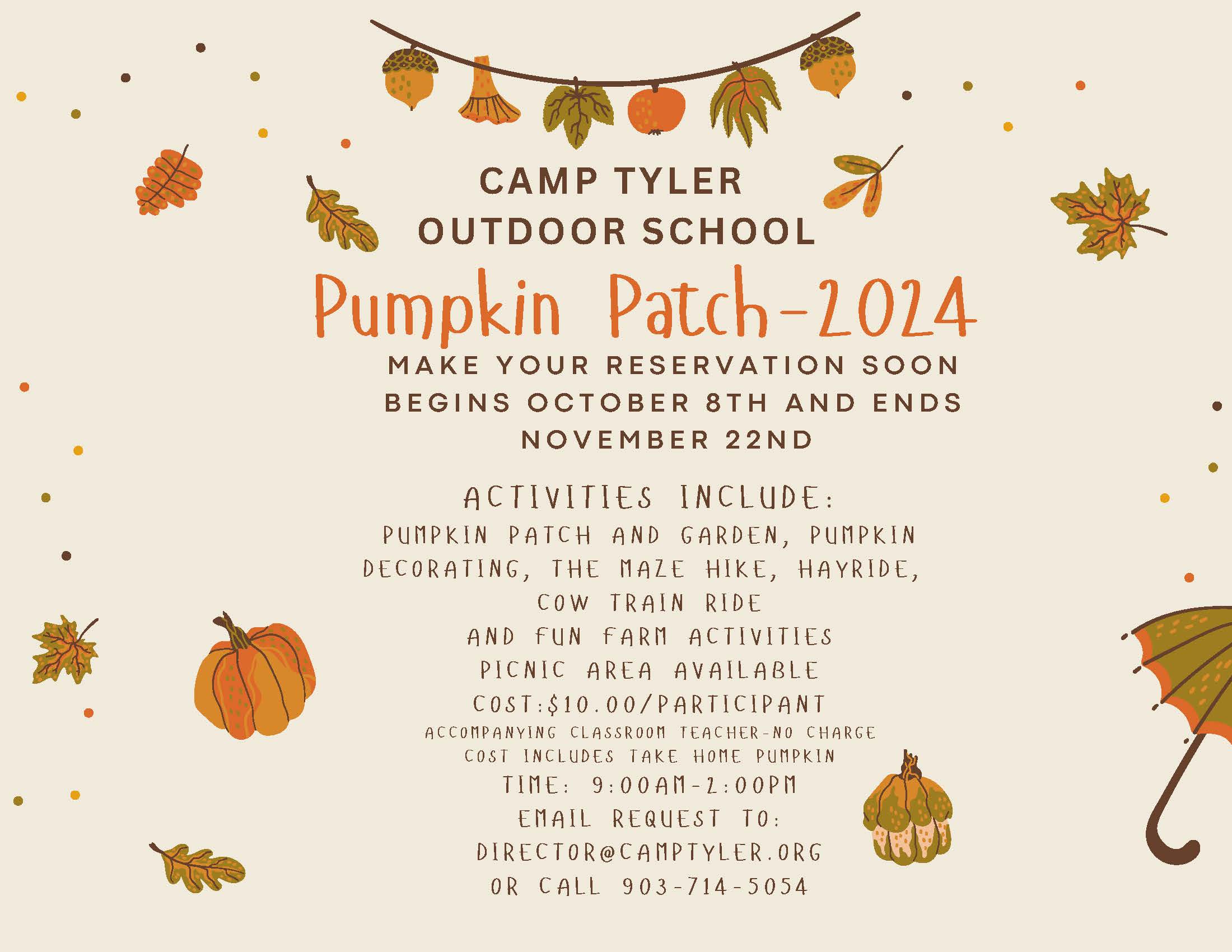 2024 Pumpkin Patch Fler - 2024 Pumpkin Patch Flyer with Phone